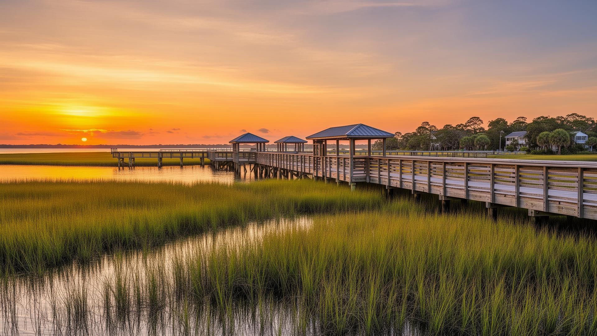 Murrells Inlet MarshWalk at sunset
